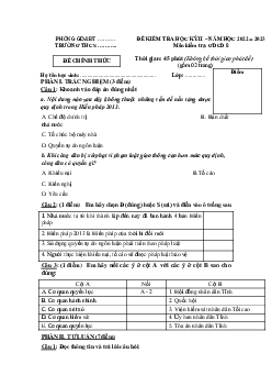 Đề thi học kì 2 môn Giáo dục công dân lớp 8 năm 2022 - 2023 - Đề 7