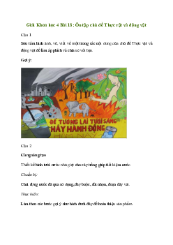 Giải Khoa học lớp 4 Bài 18: Ôn tập chủ đề Thực vật và động vật| Chân trời sáng tạo