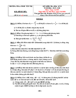 Đề kiểm tra học kì 2 Toán 9 năm 2019 – 2020 trường THCS Phan Văn Trị – TP HCM