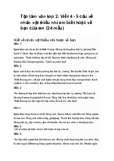 Tập làm văn lớp 2: Viết 4 - 5 câu về nhân vật thiếu nhi em biết