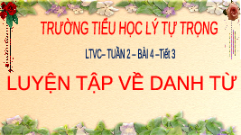 Giáo án điện tử Tiếng Việt 4 Luyện từ và câu Chân trời sáng tạo: Luyện tập về danh từ