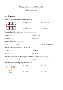 Phiếu bài tập cuối tuần Toán lớp 3 - Tuần 3 (nâng cao) | Cánh Diều
