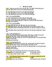 Bài tập trắc nghiệm chương 1 Vật lí đại cương | Trường Đại học Sư phạm, Đại học Đà Nẵng