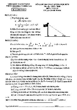 Đề thi HK1 Toán 9 năm 2019 – 2020 phòng GD&ĐT Hai Bà Trưng – Hà Nội