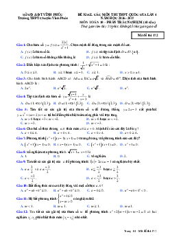 Đề khảo sát chất lượng môn Toán lớp 10 trường THPT chuyên Vĩnh Phúc lần 4