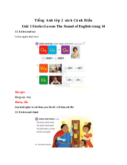 Unit 1 Stories Lesson The Sound of English trang 14 Tiếng anh 2  Explore our World