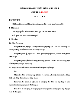Chủ đề 3: Đi chợ  | Bài 3 | Giáo án Tiếng Việt 1 bộ sách Chân trời sáng tạo