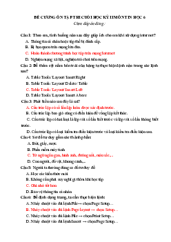 Đề cương ôn tập học kì 2 môn Tin học 6 | Kết nối tri thức