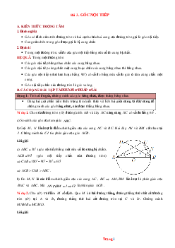 Phương pháp giải hình học 9 góc nội tiếp (có đáp án và lời giải chi tiết)