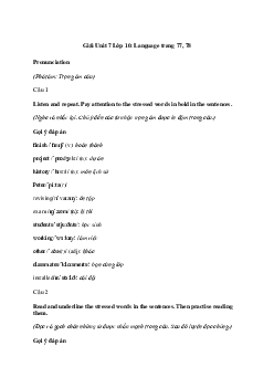 Tiếng Anh 10 Unit 7: Language - Kết Nối Tri Thức
