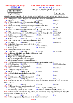 Đề thi học kỳ II năm 2019-2020 môn hóa 12 Sở GD Quảng Nam Mã đề 324 (có đáp án)