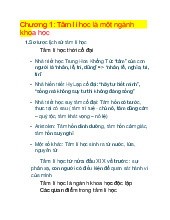 Chương 1: Tâm lí học là một ngành khoa học môn Lí luận nhà nước và pháp luật | Trường đại học Mở Hà Nội