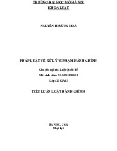 Tiểu luận Luật Hành Chính: Pháp Luật Về Xử Lý Vi Phạm Hành Chính môn Luật hành chính | Trường đại học Mở Hà Nội