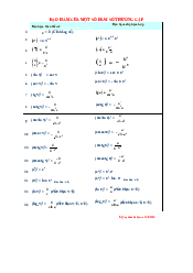 Đạo hàm của một số hàm số thường gặp | Đại học Sư Phạm Hà Nội