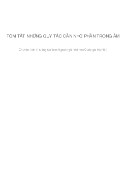 Tóm tắt những quy tắc cần nhớ phần trọng âm