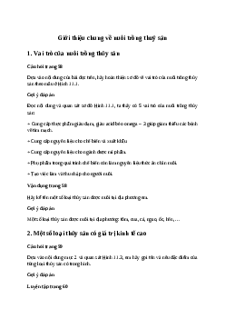 Giải Công nghệ 7 Bài 11: Giới thiệu chung về nuôi trồng thuỷ sản | Cánh diều