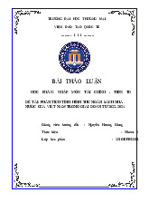 Phân Tích Ngân Sách Nhà Nước Việt Nam 2022 - 2024 | Bài thảo luận tài chính tiền tệ