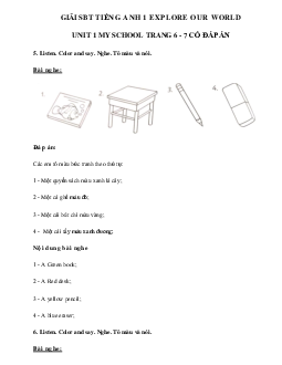 Giải Tiếng Anh lớp 1 Unit 1 My School trang 8 11 SBT | Explore Our World