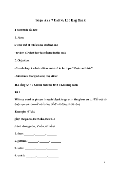 Giải Tiếng Anh 7 Unit 4: Looking Back | Global Success