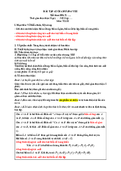 Bài tập cuối chương 8 | Giáo án Toán 11 Kết nối tri thức