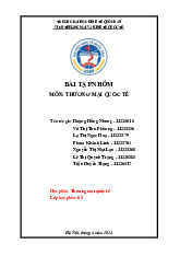 Bài tập nhóm môn Thương mại quốc tế | Đại học Kinh tế Quốc Dân