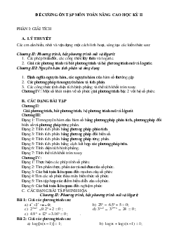 Đề cương ôn thi HK2 môn Toán 12 trường Nguyễn Huệ – Quảng Nam