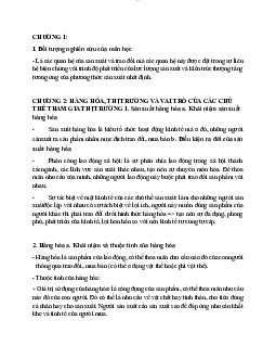 Hàng hóa. Thị trường và vai trò của các chủ thể tham gia thi trường | Đại học Sư Phạm Hà Nội