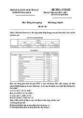 Đề thi cuối kỳ thống kê ứng dụng | Trường Đại học Kinh tế – Luật, Đại học Quốc gia Thành phố Hồ Chí Minh