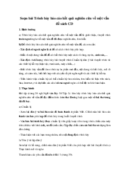 Soạn bài Trình bày báo cáo kết quả nghiên cứu về một vấn đề lớp 10 sách Cánh Diều