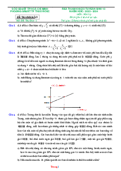 Đề tham khảo tuyển sinh 10 năm 2023-2024 môn toán Sở GD TP Thủ Đức (có đáp án và lời giải chi tiết)