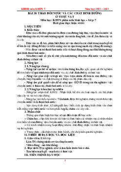 Giáo án Bài 30: Trao đổi nước và chất dinh dưỡng ở thực vật | Khoa Học Tự Nhiên 7 Kết nối tri thức