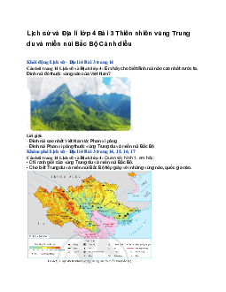 Lịch sử và Địa lí lớp 4 Bài 3 Thiên nhiên vùng Trung du và miền núi Bắc Bộ | Cánh diều