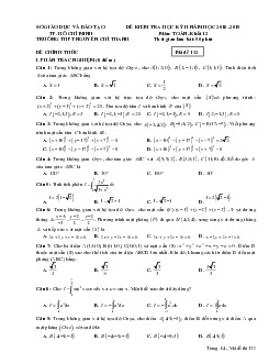 Đề thi HK2 Toán 12 năm 2018 – 2019 trường THPT Nguyễn Chí Thanh – TP HCM