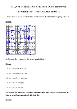 Sách bài tập tiếng Anh 6 Starter Unit Vocabulary trang 6 - Chân trời sáng tạo