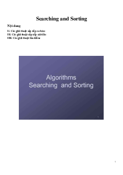 Tài liệu Searching and Sorting | Học viện Nông nghiệp Việt Nam