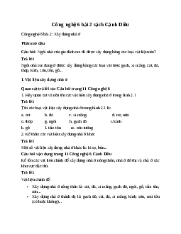 Công nghệ 6 bài 2 Xây dựng nhà ở Cánh Diều