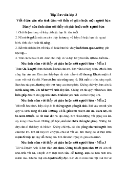 Viết đoạn văn nêu tình cảm với thầy cô giáo hoặc một người bạn | Tập làm văn lớp 3 Chân trời sáng tạo
