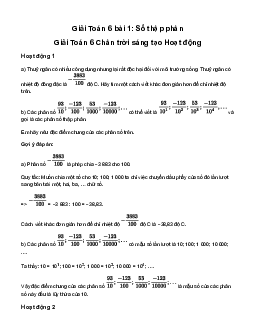 Giải Toán 6 Bài 1: Số thập phân sách Chân Trời Sáng Tạo