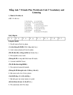 Tiếng Anh 7 Friends Plus Workbook Unit 3 Vocabulary and Listening