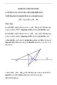 Chuyên đề bất đẳng thức và cực trị hình học ôn thi vào lớp 10