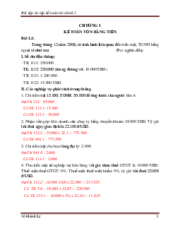 Bài tập ôn tập kế toán tài chính 1