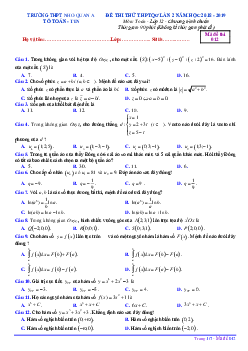 Đề thi thử THPTQG 2019 môn Toán lần 2 trường Nho Quan A – Ninh Bình