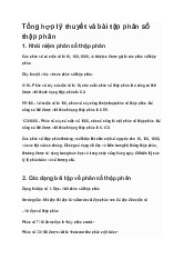 Tổng hợp lý thuyết và bài tập phân số thập phân