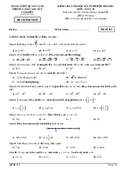 Đề cuối kỳ 1 Toán 10 năm 2022 – 2023 trường chuyên Lê Khiết – Quảng Ngãi