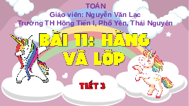 Giáo án điện tử Toán 4 Bài 11 Cánh diều: Hàng và lớp (tiết 3)