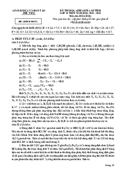 Đề thi học sinh giỏi Hóa 12 Sở GD&ĐT Phú Thọ