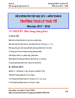 Đề cương Toán 8 HK2 năm học 2017 – 2018 trường THCS Lý Thái Tổ – Hà Nội