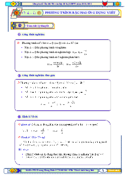 Phương trình bậc hai, hệ thức Vi-ét và ứng dụng – Dương Minh Hùng