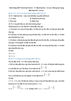 Giải SBT Lý 9 bài 16 - 17: Định luật Jun - Len-xơ. Bài tập vận dụng định luật Jun - Len-xơ