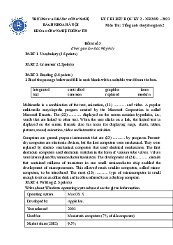 Đề thi Tiếng anh chuyên nghành 2